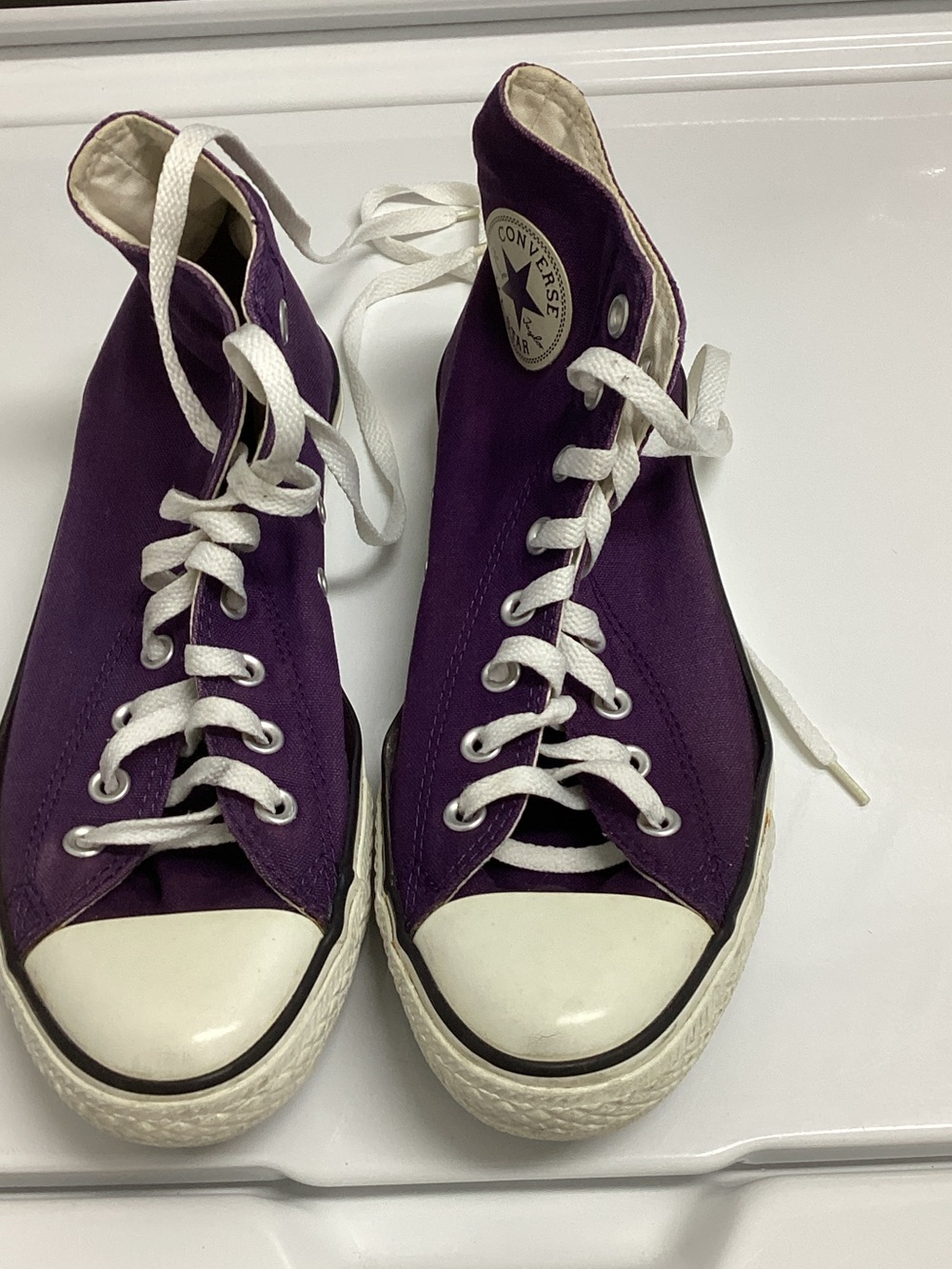 Converse Purple High-Top Kids Sneakers with White Laces